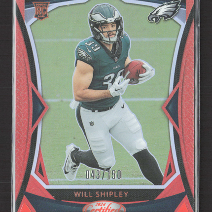 2024 Panini Certified Will Shipley #195 Red RC 043/150