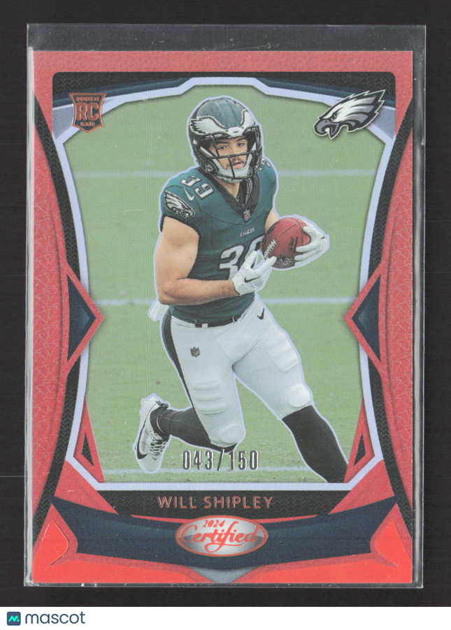 2024 Panini Certified Will Shipley #195 Red RC 043/150