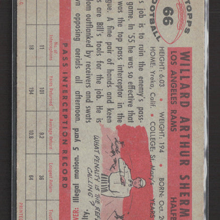 1956 Topps Willard Sherman #66
