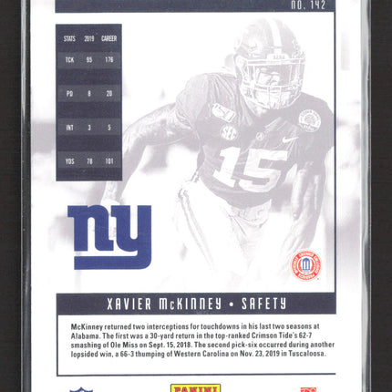 2020 Panini Luminance Football Xavier McKinney #142 RC 165/250