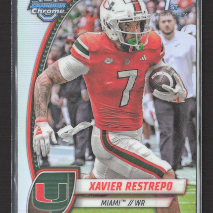 2024 Bowman Chrome University Xavier Restrepo #187 Refractor