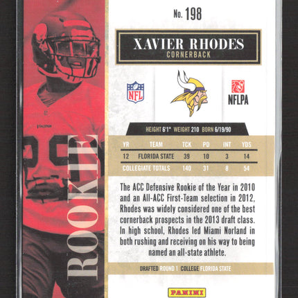 2013 Panini Elite Xavier Rhodes #198 443/999 RC