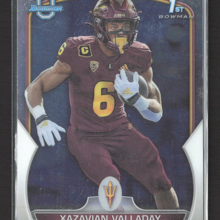 2022 Topps Bowman University Xazavian Valladay #64 1st Bowman