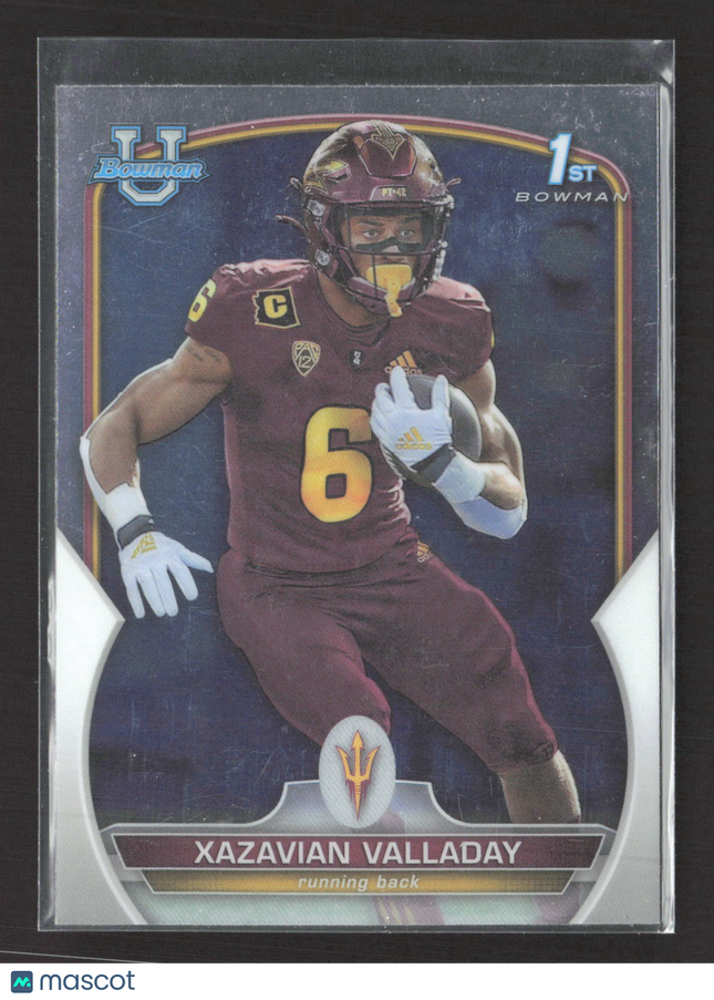 2022 Topps Bowman University Xazavian Valladay #64 1st Bowman