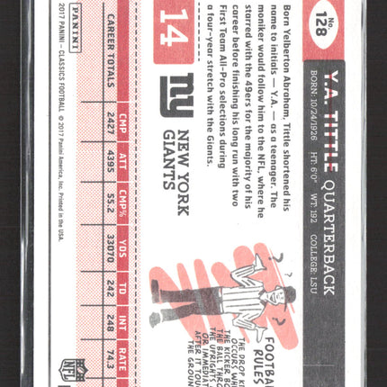 2017 Panini Classics Y.A. Tittle #128