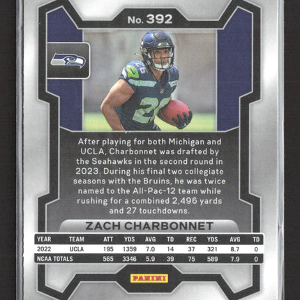 2023 Panini Prizm Zach Charbonnet #392 RC