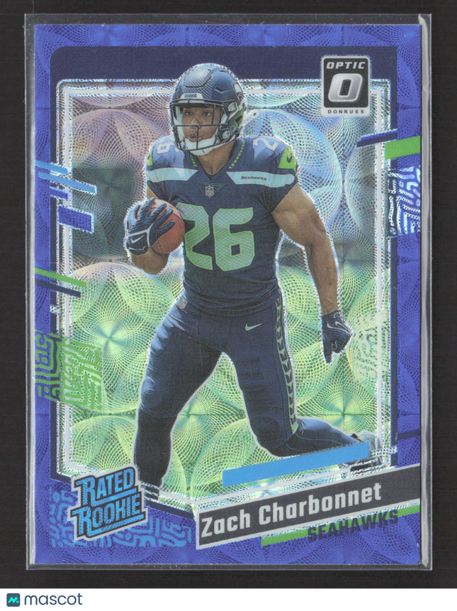 2023 Panini Donruss Optic Prizm Zach Charbonnet #294 Blue