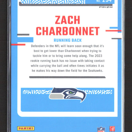 2023 Panini Donruss Optic Prizm Zach Charbonnet #294 Blue