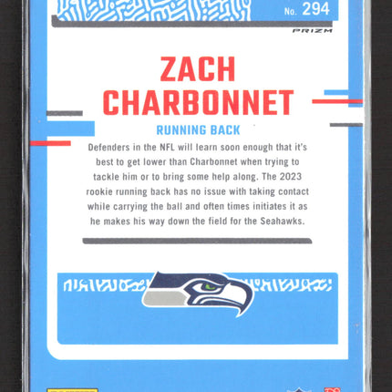 2023 Panini Donruss Optic Zach Charbonnet #294 Purple Shock