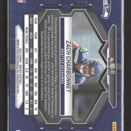2023 Panini Mosaic Mosaic Zach Charbonnet #ND-11 Silver Prizm RC