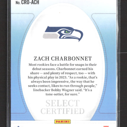 2024 Panini Select Select Certified Zach Charbonnet #CRO-ACH RC