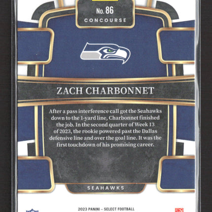 2024 Panini Select Concourse Zach Charbonnet #86 RC