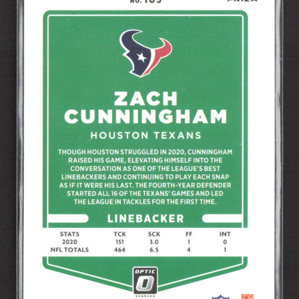 2021 Panini Donruss Optic Prizm Zach Cunningham #105 blue Stars