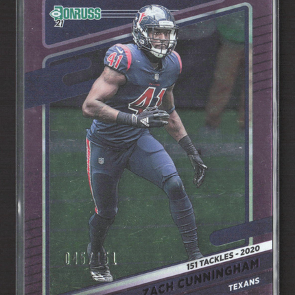 2021 Panini Donruss Zach Cunningham #168 Purple /151