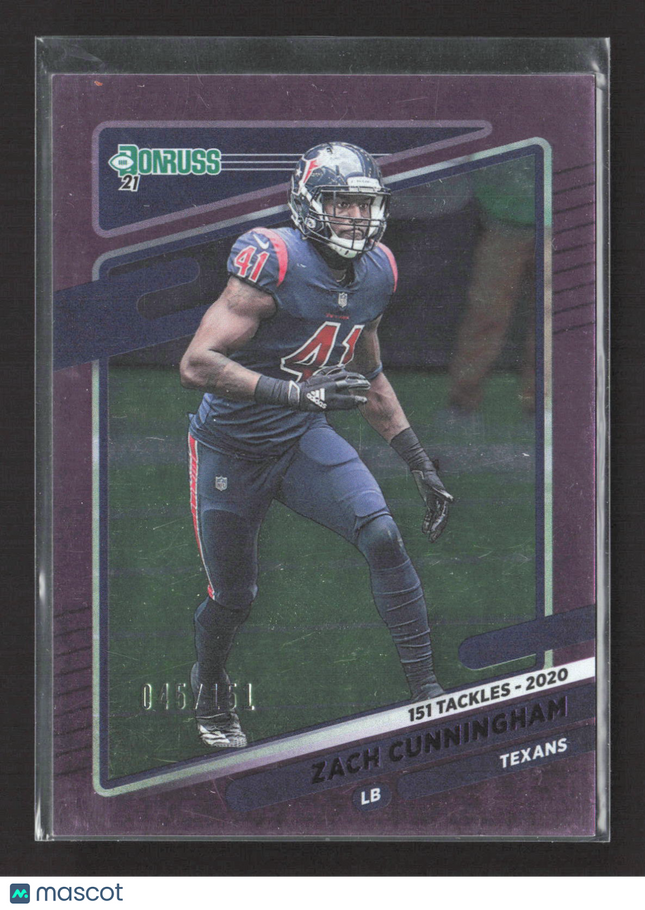 2021 Panini Donruss Zach Cunningham #168 Purple /151