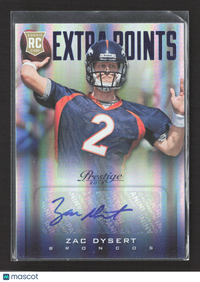 2013 Panini Prestige Extra Points Zac Dysert #299 Blue RC auto