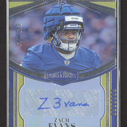 2023 Panini Plates & Patches Upper Echelon Zach Evans #UE-4 RC 049/149 auto