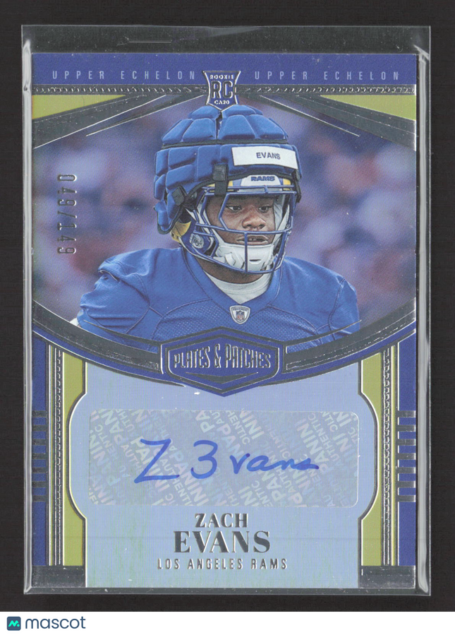 2023 Panini Plates & Patches Upper Echelon Zach Evans #UE-4 RC 049/149 auto