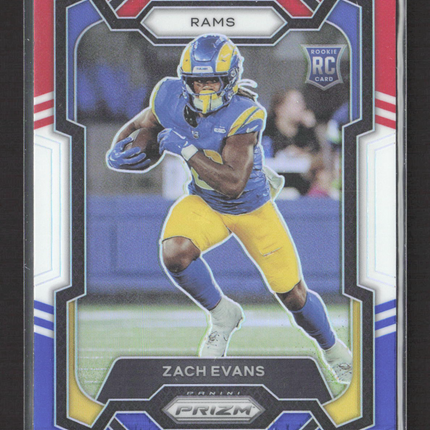 2023 Panini Prizm Zach Evans #359 Red White & Blue RC