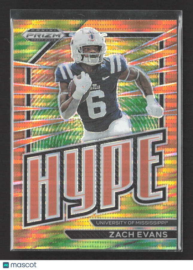 2023 Panini Prizm Draft Picks Hype Zach Evans #HP-21 Orange Pulsar 30/49