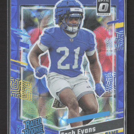 2023 Panini Donruss Optic Zach Evans #359 Blue scope