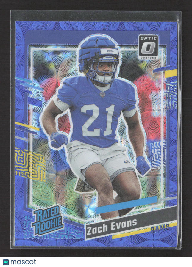 2023 Panini Donruss Optic Zach Evans #359 Blue scope