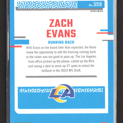 2023 Panini Donruss Optic Zach Evans #359 Blue scope
