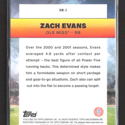 2022 Bowman University Ramblin' Man Zach Evans #RM-3