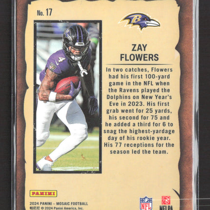 2024 Panini Mosaic Notoriety Zay Flowers #17
