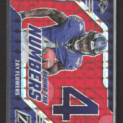 2023 Panini Zenith Behind the Numbers Zay Flowers #30 red