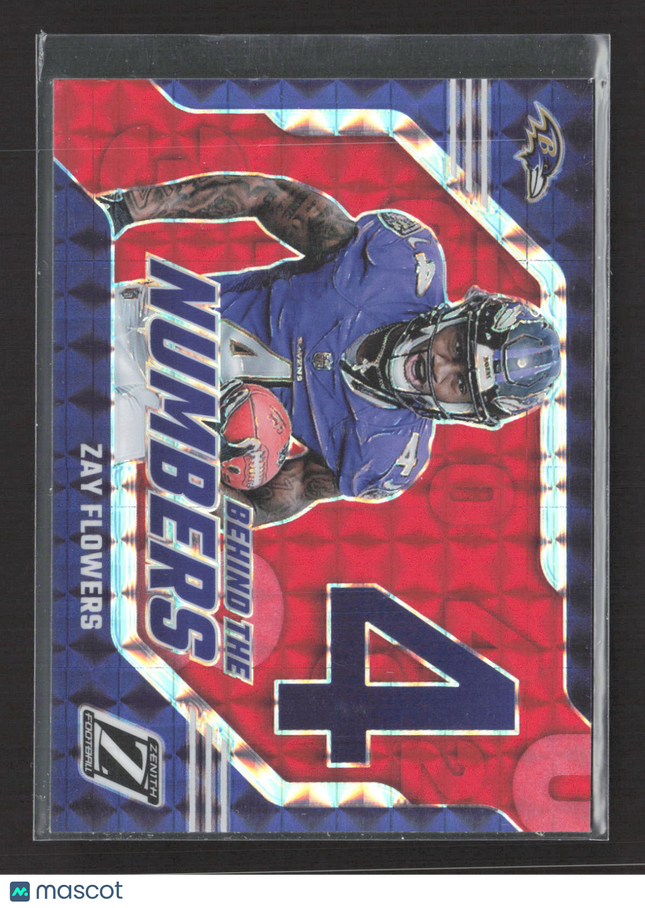 2023 Panini Zenith Behind the Numbers Zay Flowers #30 red