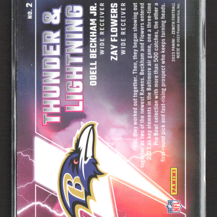2023 Panini Zenith Thunder & Lightning Odell Beckham Jr. Zay Flowers #2
