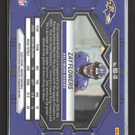 2023 Panini Mosaic Mosaic NFL Debut Zay Flowers #ND-18 RC