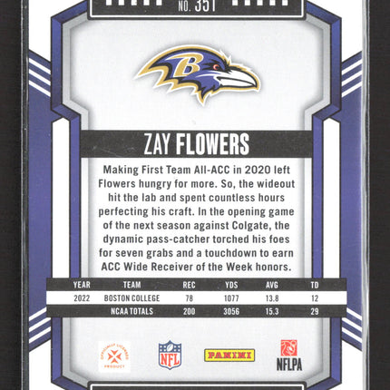 2023 Panini Score Zay Flowers #351 Red RC