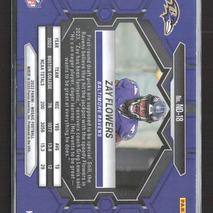 2023 Panini Mosaic Mosaic Zay Flowers #ND-18 RC