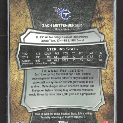 2014 Bowman Sterling Zach Mettenberger #32 gold /99 RC