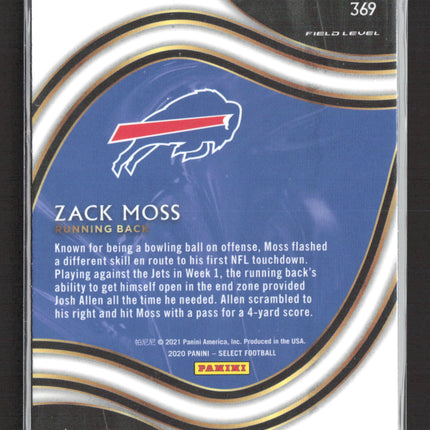 2021 Panini Select Football Zack Moss #369 Field Level RC