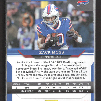 2020 Panini Prizm Zack Moss #311 RC