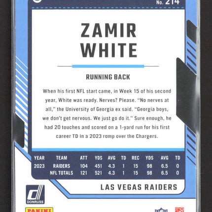 2024 Panini Donruss Football Zamir White #214 Press Proof /75
