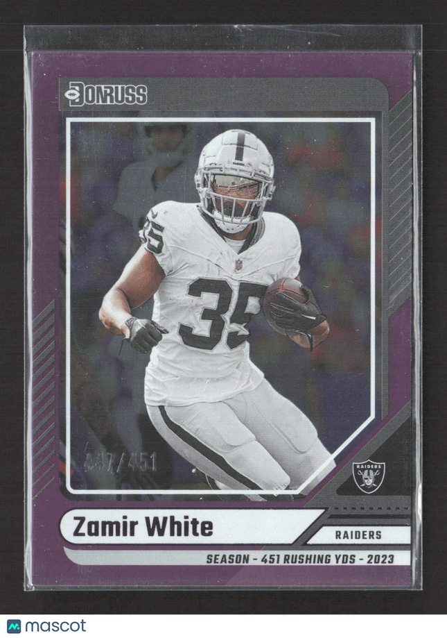 2024 Panini Donruss Football Zamir White #214 Purple 107/451