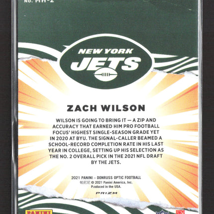 2021 Panini Donruss Optic Prizm My House! Zach Wilson #MH-2