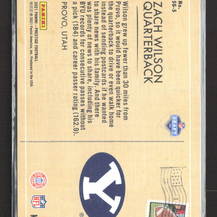 2021 Panini Prestige Seasons Greetings Zach Wilson #SG-5 RC