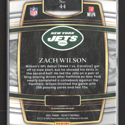 2022 Panini Select Concourse Zach Wilson #44 RC