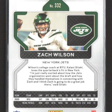 2021 Panini Prizm Zach Wilson #332 RC