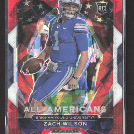 2021 Panini Prizm Draft Picks Zach Wilson #182 Red Ice RC