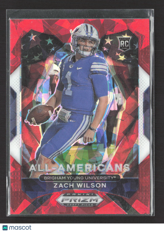 2021 Panini Prizm Draft Picks Zach Wilson #182 Red Ice RC