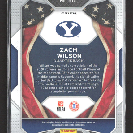 2021 Panini Prizm Draft Picks Zach Wilson #182 Red Ice RC