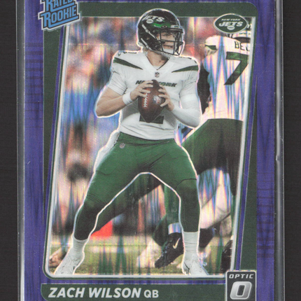 2021 Panini Donruss Optic Zach Wilson #202 Purple shock