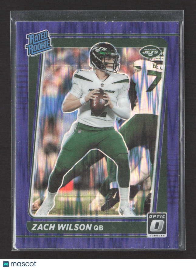 2021 Panini Donruss Optic Zach Wilson #202 Purple shock