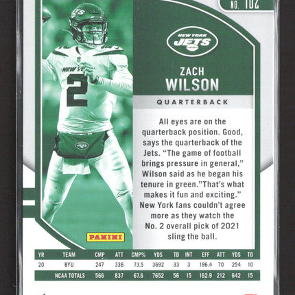 2021 Panini Absolute Football Zach Wilson #102 RC